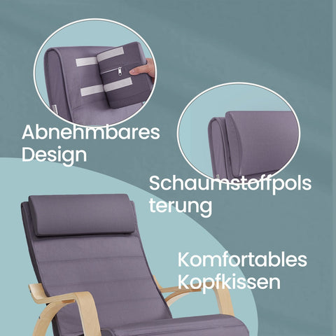 Rootz Adjustable Swing Chair - Rocking Armchair - Recliner - Ultimate Comfort - 67cm x 115cm x 91cm