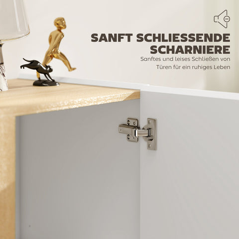 Rootz White Chest of Drawers - Sideboard - Soft-Close Doors - Adjustable Shelves - 80x40x80 cm