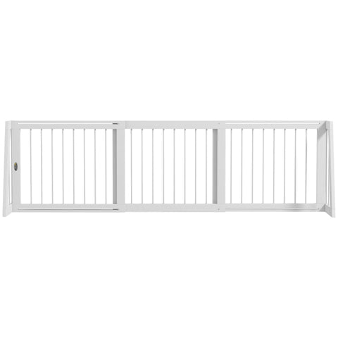 Rootz Adjustable Dog Barrier Gate - Extendable Pet Grille - Wooden Dog Guard - Non-Slip Mat - Support Frame - Pine Wood - 71cm-190cm x 38.5cm x 56cm