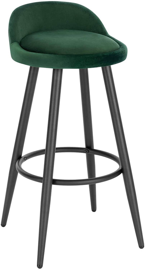 Rootz Velvet Bar Stool - Counter Stool - Adjustable Bar Chair - Stable & Durable - Superior Comfort - Adjustable Foot Pads - 37.5cm x 34cm x 78.5cm