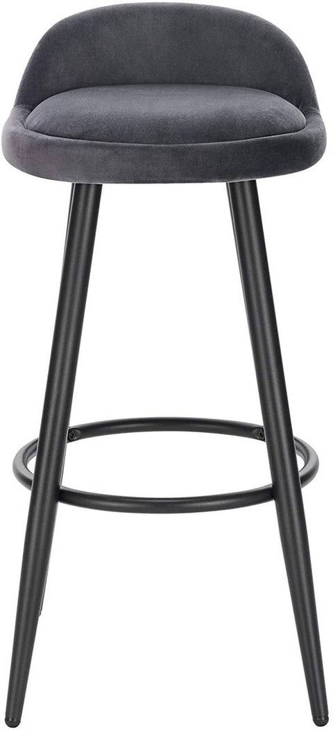 Rootz Velvet Bar Stool - Counter Stool - Adjustable Bar Chair - Stable & Durable - Floor-Safe Design - Optimal Comfort - 37.5cm x 34cm x 78.5cm