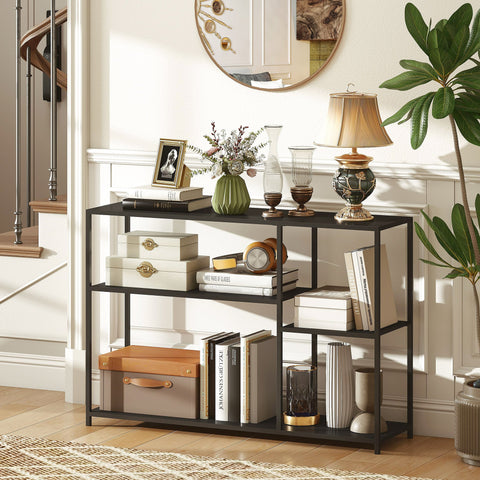 Rootz Console Table - Hallway Table - Furniture Storage - Steel Frames - 110cm x 30cm x 75cm - Enhances Living Space