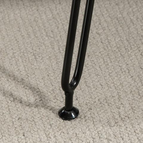 Rootz Faux Fur Padded Bench - Upholstered Seat - Entryway Hallway Bench - Grey - Eucalyptus Wood - Metal Legs - 82cm x 30cm x 47cm