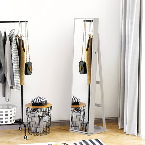 Rootz Jewelry Cabinet - Mirror Organizer - LED Lit Storage - Ample Space - 38cm x 38cm x 157cm