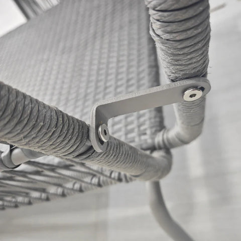 Rootz Outdoor Seating Group - Double Sofa - Garden Sofa - Boho Style - 1 Corner Sofa - 1 Side Table - Light Gray - 125cm x 77cm x 82cm