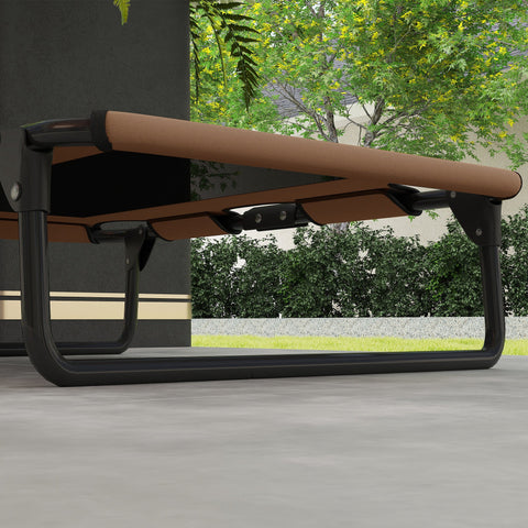 Rootz Foldable Increased Dog Bed - Outdoor Elevated Pet Lounger - Brown Oxford Fabric - Moisture-Repellent, Air Circulation - 75cm x 51cm x 18cm