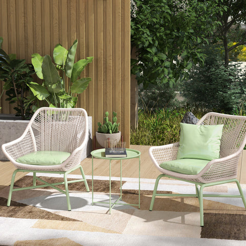 Rootz Round Garden Table - Terrace Table - Steel Exterior Table - Removable Tray - Foldable Design - Ø46 x 50cm