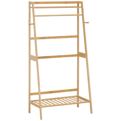 Rootz Clothes Rack Bamboo - Garment Stand - Clothing Organizer - Stylish Storage - 82 x 36.8 x 140 cm