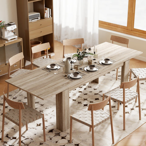 Rootz Extendable Dining Table - Expandable Table - Space Master - Wood - Seats 6-10 - 180cm to 260cm x 90cm x 76.6cm