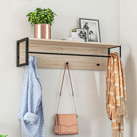 Rootz 2-in-1 Entrance Furniture Set - Shoe Storage Bench - Coat Rack Organizer - Durable Storage Solution - 100x35x45 cm Bench, 100x20x24 cm Rack