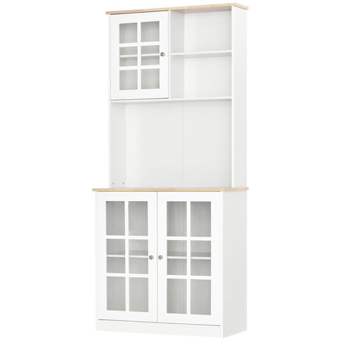 Rootz Kitchen Buffet - Kitchen Cupboard - Display Cabinet - Elegant Design - 80cm x 37cm x 183cm