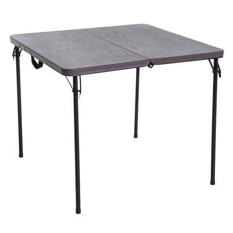 Rootz Folding Camping Table - Picnic Table - Outdoor Table - Powder-Coated Metal Frame - Easy-Care Plastic Top - 86cm x 86cm x 71.5cm
