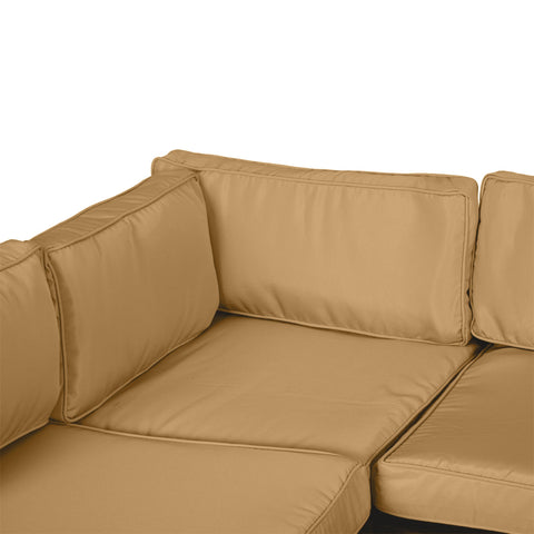 Rootz 14 Piece Garden Furniture Pillow Covers - Cushion Slipcovers - Waterproof Polyester - Machine Washable - Seat 65x65x8cm, Large Back 65x30.5x8cm