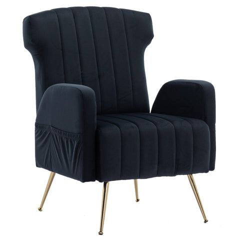 Rootz Velvet Armchair - Comfy Chair - Elegant Seating - Superior Comfort - 69cm x 72cm x 90cm