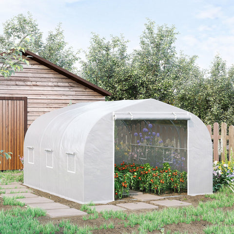 Rootz Garden Tunnel Greenhouse - Plant Shelter - UV Protection - Galvanized Steel - 3.5L x 3W x 2H m - High Density PE Tarpaulin