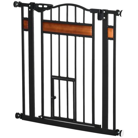 Rootz Pet Security Grille - Pet Barrier - Safety Gate - Adjustable Width - 74 to 80 cm x 76.2 cm - Steel & Pine Wood - Double Locking System