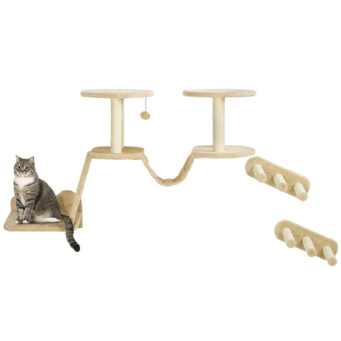 Rootz 3-Piece Cat Climbing Set - Cat Wall Playground - Cat Tower - Comfort & Adventure - Ceilings & Walls - 158x38.5x83cm Platforms