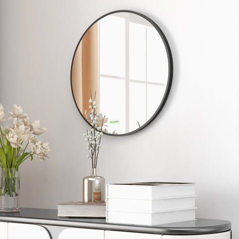 Rootz Round Wall Mirror - Bathroom Mirror - Bedroom Mirror - Timeless Design - Ø50cm x 2cm