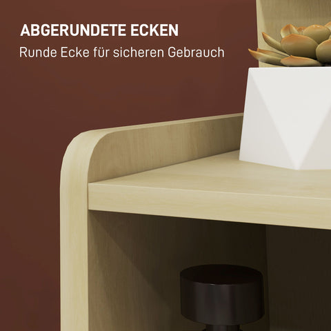 Rootz Bedside Table with 2 Drawers - Nightstand - Side Table - Versatile Storage - 40x30x60 cm Brown