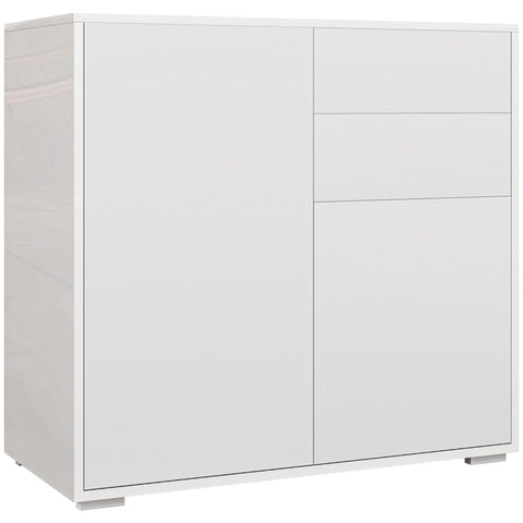 Rootz Storage Cabinet - Sideboard - Side Cabinet - Tipping Protection - 79cm x 36cm x 75cm - White