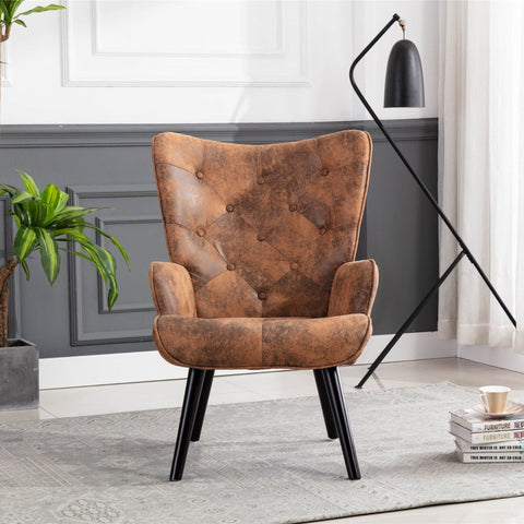 Rootz Armchair - Velvet Accent Chair - Trendy Lounge Chair - Comfortable Microsuede - 96cm x 69cm x 70cm
