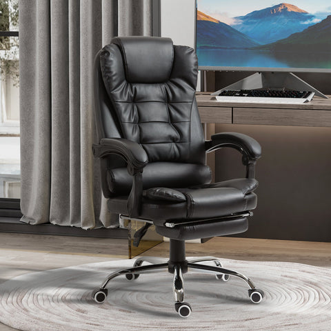 Rootz Executive Office Chair - Ergonomic Chair - Reclining Seat - Comfort Tilt Function - 64.5cm x 69cm x 117cm - Black