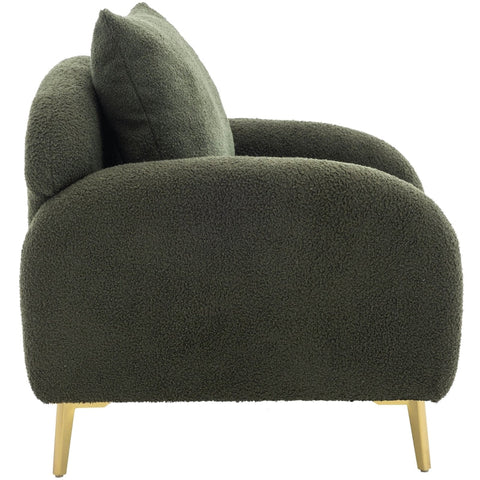 Rootz Teddy Velvet Living Room Chair - Armchair - Lounge Chair - Ergonomic Support - 75.5cm x 75.0cm x 81.0cm - Soft Teddy Velvet Fabric