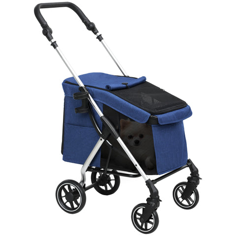 Rootz Dog Car - Pet Stroller - Compact Carrier - Foldable & Lightweight - Mesh Windows - 80L x 48.5W x 106H cm