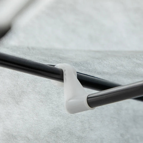 Rootz Fabric Cabinet - Cloth Cabinet - Closet Storage Solution - 6 Shelves - 1 Clothes Rail - Cupboard - Gray - 103L x 43W x 162.5H cm