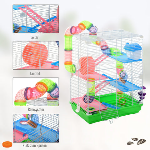 Rootz Small Animal Cage - Rodent Cage - Mouse Cage - Spacious Design - 46cm x 30cm x 58cm