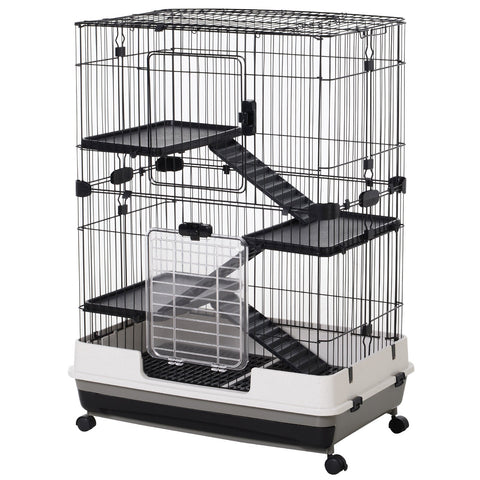Rootz Small Animal Cage - Pet Enclosure - Rolling Cage - Easy Clean - 81.2cm x 52.7cm x 110cm