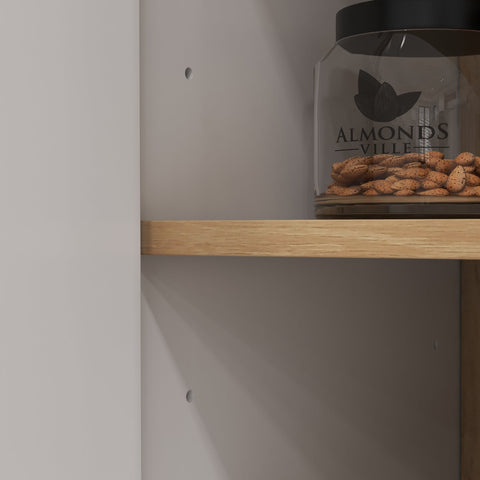 Rootz Kitchen Buffet Cabinet - Storage Cupboard - Kitchen Sideboard - Height-Adjustable Shelves - 80W x 40D x 178H cm