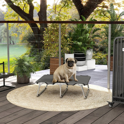 Rootz Folding Dog Lounger - Pet Cot - Portable Dog Bed - Hot/Cold Protection - 600D Oxford - Indoor Outdoor - Easy Clean - Steel Frame - 71cm x 58cm x 20cm