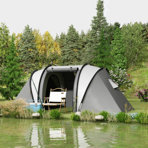 Rootz Camping Tent - Family Tent - Tunnel Tent - Water-Repellent - Easy Transport - 450cm x 220cm x 180cm