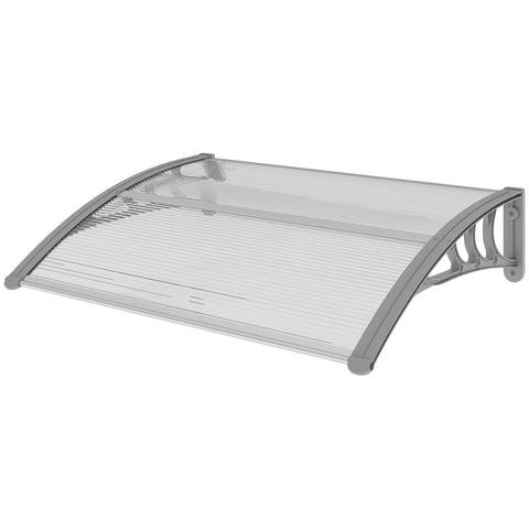 Rootz Front-Door Canopy - Roofing for Doors & Windows - UV Protection - 100L x 75B x 23H cm - Silver