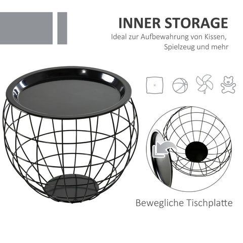 Rootz Lantern Style Coffee Table Set - Side Table Set - Removable Table Top - Steel Construction - Modern Design - Ø51cm x 38.5cm, Ø38.5cm x 32cm, Ø30.5cm x 27cm