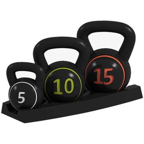 Rootz Kettlebell Set - Strength Training Weights - Fitness Equipment - Ergonomic Handle - Durable Plastic - 2.2kg, 4.5kg, 6.8kg - 16cm x 12cm x 18cm, 18cm x 16cm x 20cm, 18cm x 18cm x 24cm