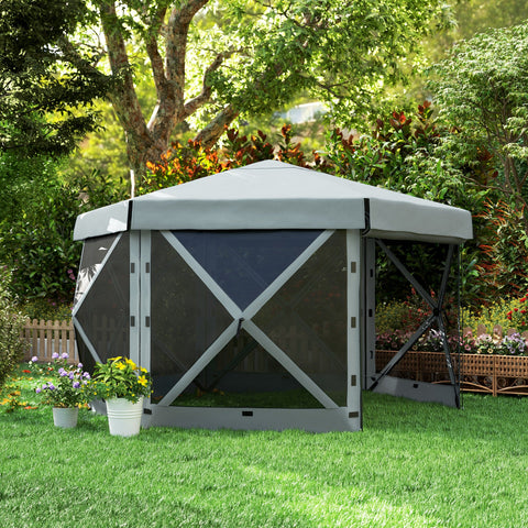 Rootz Garden Pavilion - Garden Tent - Party Tent - Waterproof & UV Resistant - Grey - 360cm x 315cm x 220cm