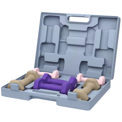 Rootz 6 Set Dumbbells - Steel Dumbbell Set - Weights Set - Hexagonal Shape - Non-Rolling - (1kg, 2kg, 3kg) - 13cmx6cmx6cm, 16cmx7.5cmx7.5cm, 18cmx8cmx8cm