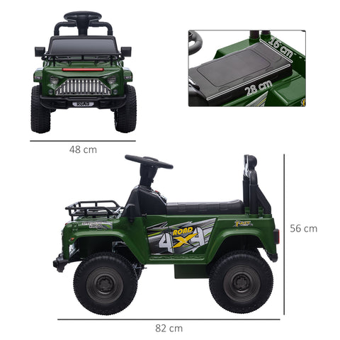 Rootz Electric 4x4 Children's Vehicle - Kids Ride-On Car - Mini SUV - Storage - 82cm x 48cm x 56cm - Ages 3-5, 3 km/h Speed, LED Headlights
