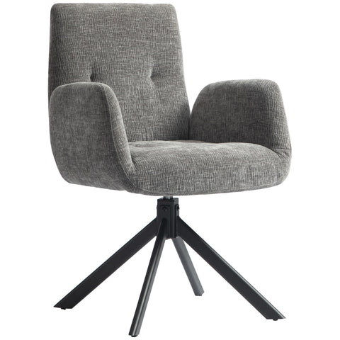 Rootz Upholstered Accent Chair - Swivel Armchair - Modern Lounge Chair - 360° Rotation - 60cm x 61cm x 88cm - Comfy Grey Design