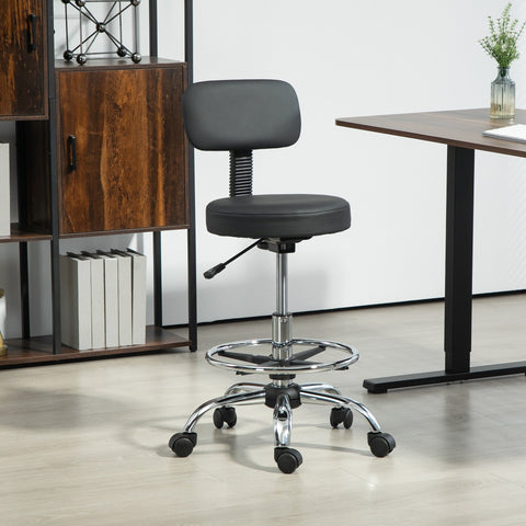 Rootz Ergonomic Office Chair - Compact Swivel Chair - Height Adjustable Chair - Waterproof Leather - 52cm x 52cm x 78-92cm