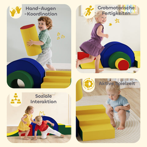 Rootz 5-Part Soft Module Set - Baby Play Set - Foam Play Shapes - Promotes Motor Skills - 181cm x 39cm x 44cm
