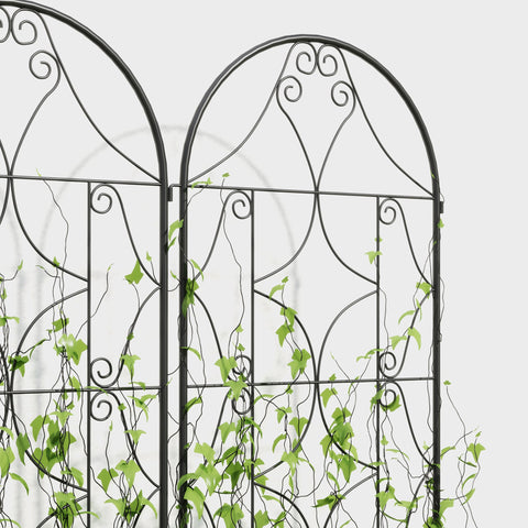 Rootz Climbing Plant Support - Garden Trellis - Metal Plant Grid - Enhances Privacy - 50 x 180 cm Black