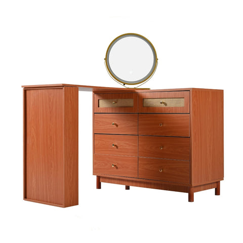 Rootz Dressing Table with Mirror - Vanity Table - Makeup Desk - LED Lighting - 100cm x 40cm x 74cm - Ample Storage & Stylish Design