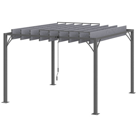 Rootz Bioclimatic Pergola - Outdoor Shade - Adjustable Sun Shelter - UV 50+ Protection - 290cm x 295cm x 213cm Aluminum Grey
