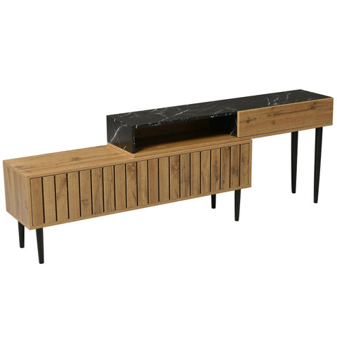 Rootz Premium TV Stand - Media Console - Entertainment Center - Durable & Space-Saving - 129.0L x 30.0W x 58.0H cm