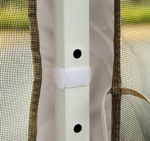 Rootz Folding Pavilion Gazebo - Outdoor Canopy - Pop-Up Tent - UV-Resistant - Water-Repellent - Mosquito Net Panels - 2.97m x 2.97m x 2.55m - Steel Frame