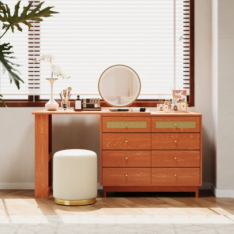 Rootz Dressing Table with Mirror - Vanity Table - Makeup Desk - LED Lighting - 100cm x 40cm x 74cm - Ample Storage & Stylish Design