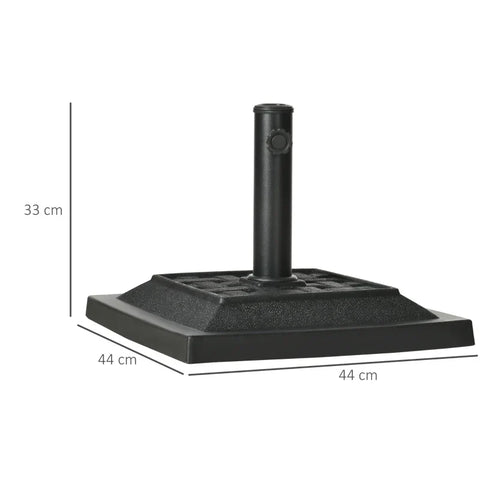 Rootz Parasol Stand - Parasol Holder - Parasol Base - Umbrella Stand - Weather Resistant - Resin Housing - Black - 44cm x 44cm x 33cm